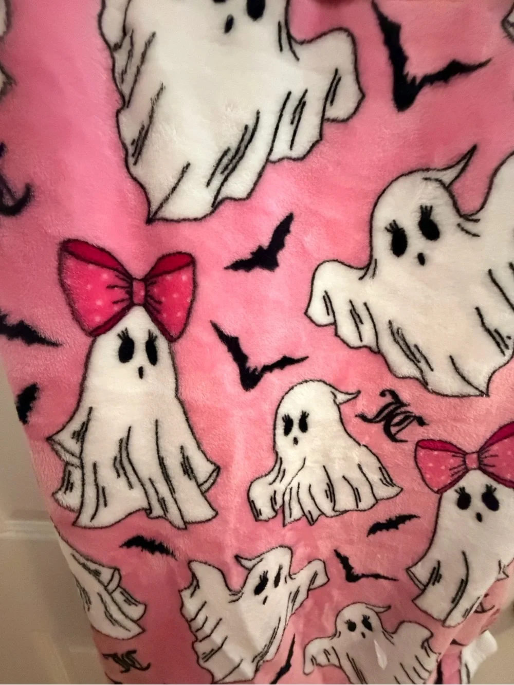Juicy Couture Pink Ghost Print Kids Pajama Blanket